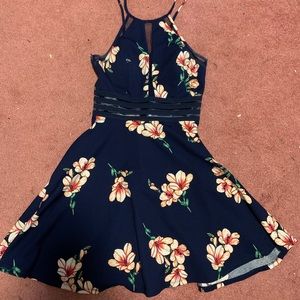 Navy blue floral dress